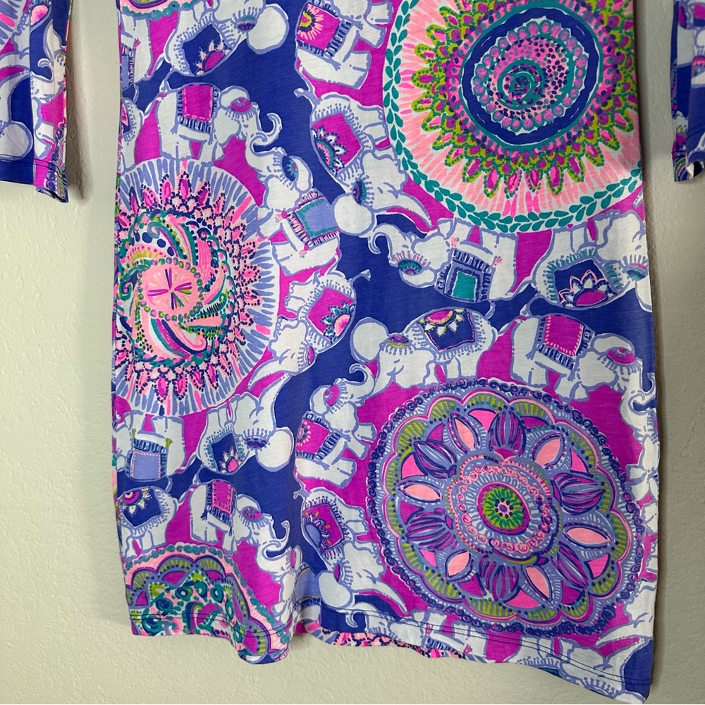 LILLY PULITZER purple / pink elephant Play That Trunky Music Bay dress XXS - Picture 10 of 12
